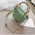 The New Summer Style Detachable Ladies PU Sling Bag Sets Dot Printing Clear PVC Handbags for Women